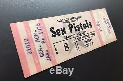 SEX PISTOLS Concert Ticket Stub UNUSED January 8, 1978 RANDY'S SAN ANTONIO TEXAS