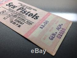 SEX PISTOLS Concert Ticket Stub UNUSED January 8, 1978 RANDY'S SAN ANTONIO TEXAS