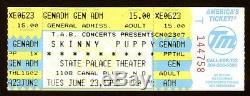 SKINNY PUPPY Unused Concert Ticket Stub 6-23-1992 New Orleans Louisiana RARE