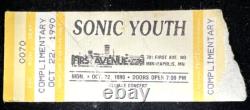 SONIC YOUTH 1990 Tour Concert Ticket Stub FIRST AVENUE Minneapolis