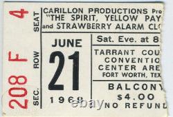 SPIRIT Strawberry Alarm Clock 1969 Concert Ticket Stub Yellow Payges