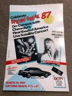 STEVIE RAY VAUGHAN GREGG ALLMAN Concert Ticket Stub Poster March 25 1987 FLORIDA