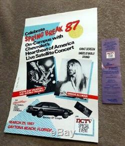 STEVIE RAY VAUGHAN GREGG ALLMAN Concert Ticket Stub Poster March 25 1987 FLORIDA