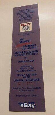 STEVIE RAY VAUGHAN GREGG ALLMAN Concert Ticket Stub Poster March 25 1987 FLORIDA