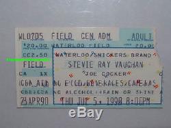 STEVIE RAY VAUGHAN / JOE COCKER 1990 Concert Ticket Stub WATERLOO STANHOPE Rare
