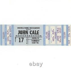 STEVIE RAY VAUGHAN & JOHN CALE Concert Ticket Stub AUSTIN 5/17/79 ARMADILLO Rare