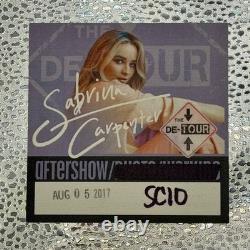 Sabrina Carpenter The De-Tour 8/5/2017 Concert Ticket Stub & Aftershow Pass