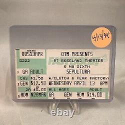 Sepultura Fear Factory Clutch Roseland Theater Concert Ticket Stub Vintage 1994