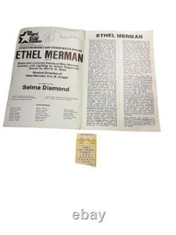 Signed Ethel Merman 1974 Miami Concert Program + Ticket Stub