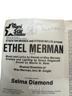 Signed Ethel Merman 1974 Miami Concert Program + Ticket Stub