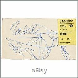 Slade 1980 Lyceum Ballroom London Autographs & Concert Ticket Stub (UK)