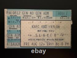 Slayer Concert Ticket Stub Hollywood Palladium Aug 12, 1988 RARE danzig RIOT LA