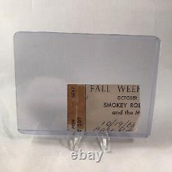 Smokey Robinson And The Miracles Fall Week Concert Ticket Stub Vintage Oct 1968