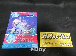 Status Quo 1976 Japan Tour Ticket Stub with Flyer Rossi Concert Handbill