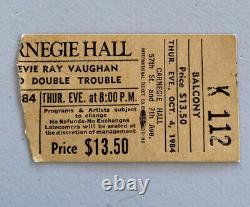 Stevie Ray Vaughan Rare Key Concert Ticket Stub Carnegie Hall 10/04/1984