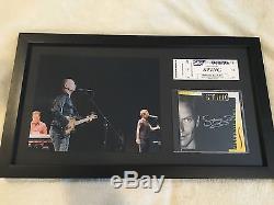 Sting Very Rare Framed Autographed CD, Photo, Ticket Stub From Private Concert
