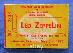 Supe rare Led Zeppelin 1973 concert ticket stub from the famous record breaking