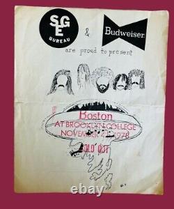 Super Rare! 1978 Boston Rock Concert Handbill/program At Brooklyn College, Ny