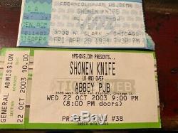 Super-awesome 2003 Shonen Knife XL Concert Tshirt+2 Concert Ticket Stubs-new