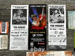 TED NUGENT Ticket Stub 21pc Lot MICHIGAN 1984 1985 1986 1990 1994 1996 to 2018