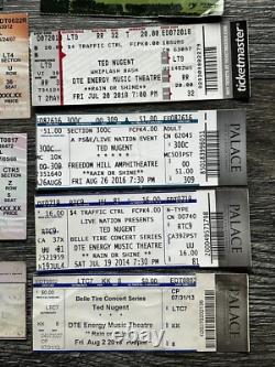 TED NUGENT Ticket Stub 21pc Lot MICHIGAN 1984 1985 1986 1990 1994 1996 to 2018