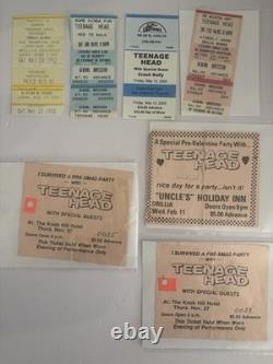 TEENAGE HEAD- Lot Of 7 Vintage Concert Tickets 1980-2005
