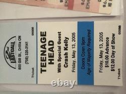 TEENAGE HEAD- Lot Of 7 Vintage Concert Tickets 1980-2005