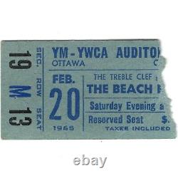 THE BEACH BOYS With GLEN CAMPBELL Concert Ticket Stub OTTAWA CANADA 2/20/65 Rare