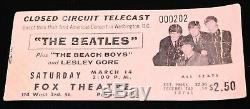 THE BEATLES 1964 Ticket Stub Closed Circuit Telecast Concert March 14 Beach Boys