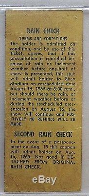 THE BEATLES 1965 concert ticket stub auto PSA Shea Stadium Aug 15