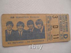 THE BEATLES 1966 Original CONCERT TICKET STUB Shea Stadium, NYC