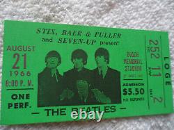 THE BEATLES 1966 Original CONCERT TICKET STUB St. Louis, MO NM