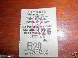 THE BEATLES BEATLES CHRISTMAS SHOW 1963-64 CONCERT TICKET STUB DEC 28 AWESOME