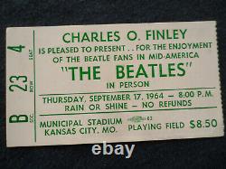 THE BEATLES Original 1964 CONCERT TICKET STUB $8.50 SEAT! Kansas City EX++