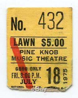 THE CARPENTERS Concert Ticket Stub 7-18-1975 Pine Knob Music Theatre Michigan