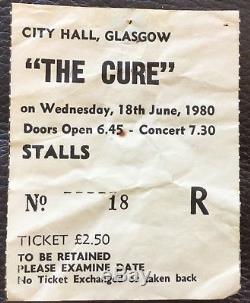 THE CURE CONCERT TICKET STUB Glasgow City Hall 1980 17 Seconds Tour Extreme Rare