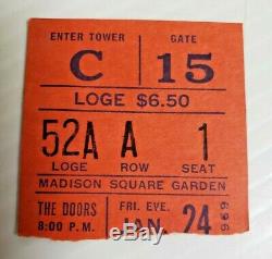THE DOORS 1/24/1969 Madison Square Garden New York City Concert Ticket Stub