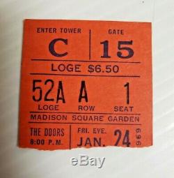 THE DOORS 1/24/1969 Madison Square Garden New York City Concert Ticket Stub