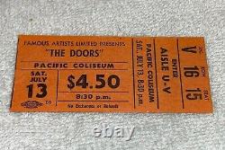 THE DOORS 1968 CONCERT TICKET STUB JIM MORRISON Robby Krieger Vancouver Canada