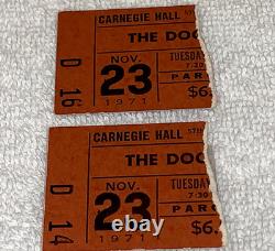 THE DOORS 1971 CONCERT TICKET STUBS CARNEGIE HALL Ray Manzarek Robby Krieger USA