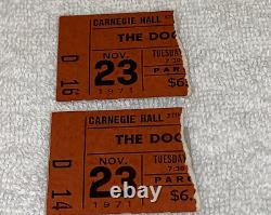 THE DOORS 1971 CONCERT TICKET STUBS CARNEGIE HALL Ray Manzarek Robby Krieger USA