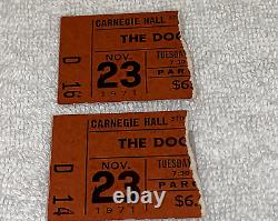 THE DOORS 1971 CONCERT TICKET STUBS CARNEGIE HALL Ray Manzarek Robby Krieger USA