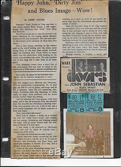THE DOORS 2 ORIGINAL COBO ARENA CONCERT TICKET STUB MAY 8, 1970 PRESS AD REVIEW
