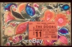 THE DOORS (Band)-Jim Morrison-1967 Concert Ticket Stub (Oregon State University)