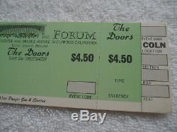 THE DOORS Original 1968 CONCERT TICKET BLANK L. A. Forum EX+