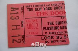 THE DOORS Original 1968 CONCERT TICKET STUB Flushing Meadows EX++