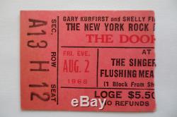 THE DOORS Original 1968 CONCERT TICKET STUB Flushing Meadows EX++