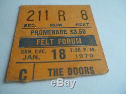 THE DOORS Original 1970 CONCERT TICKET STUB Madison Sq Garden, Felt Forum EX