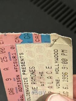 THE RAMONES FINAL CONCERT TICKET STUB 1996 THE PALACE 8/6 We're Outta Here