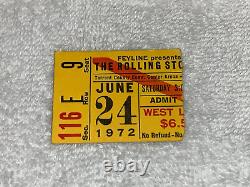 THE ROLLING STONES 1972 CONCERT TOUR TICKET STUB JUNE 24 FORT WORTH Mick Jagger